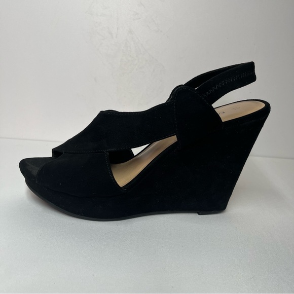 MASSINI BLACK WEDGE SANDALS SIZE 11 - Picture 6 of 11